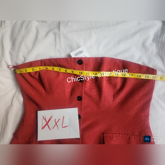 Zara Set Double-Breasted Strapless Top XXL + Double Pleat Pants L Zw Collection - Picture 6 of 16